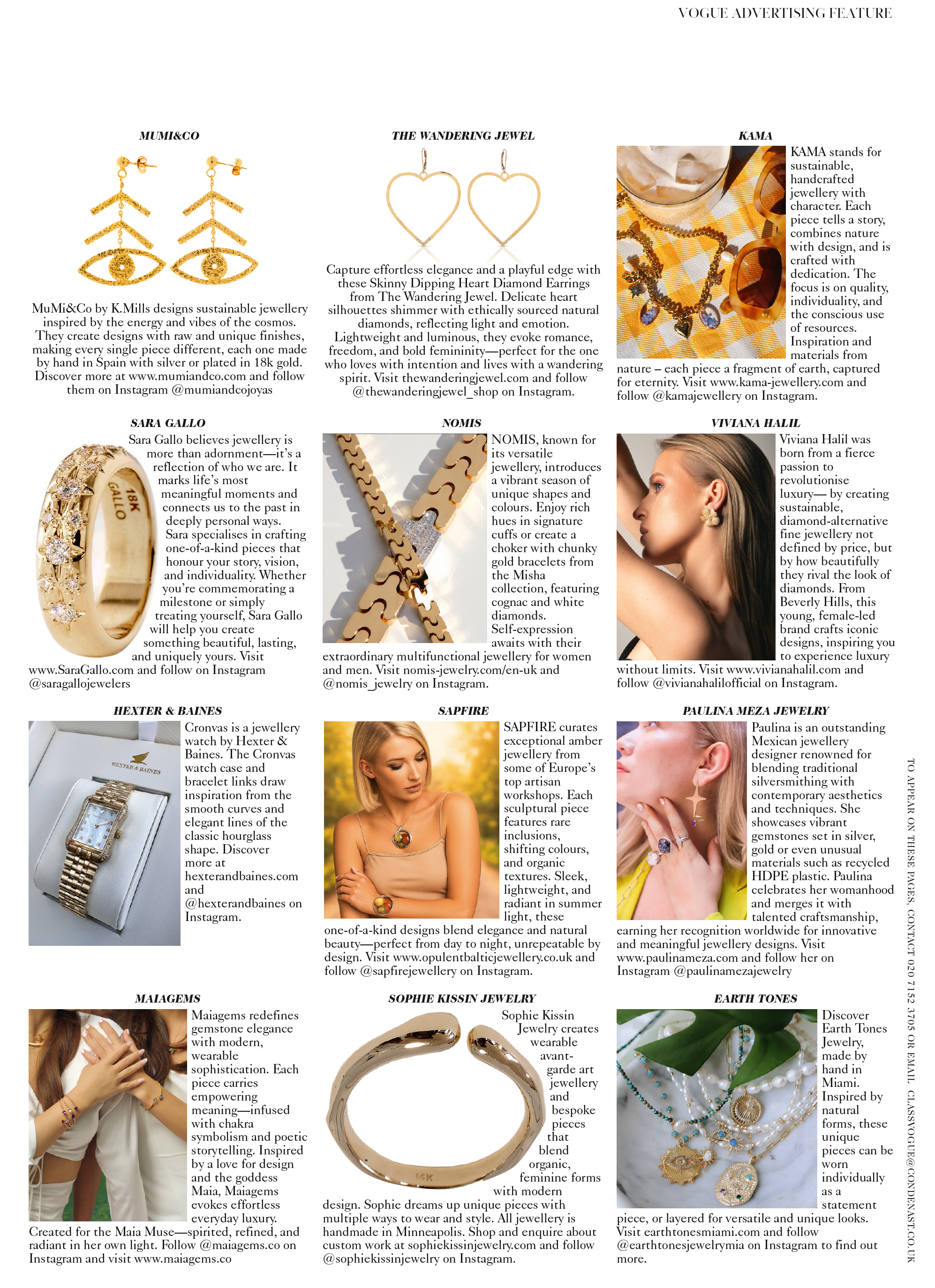 The Harriet Earring a floral custom design by Viv Halil featured in Vogue July 2025 