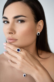 The Yahara Ring in Lab Blue Sapphire