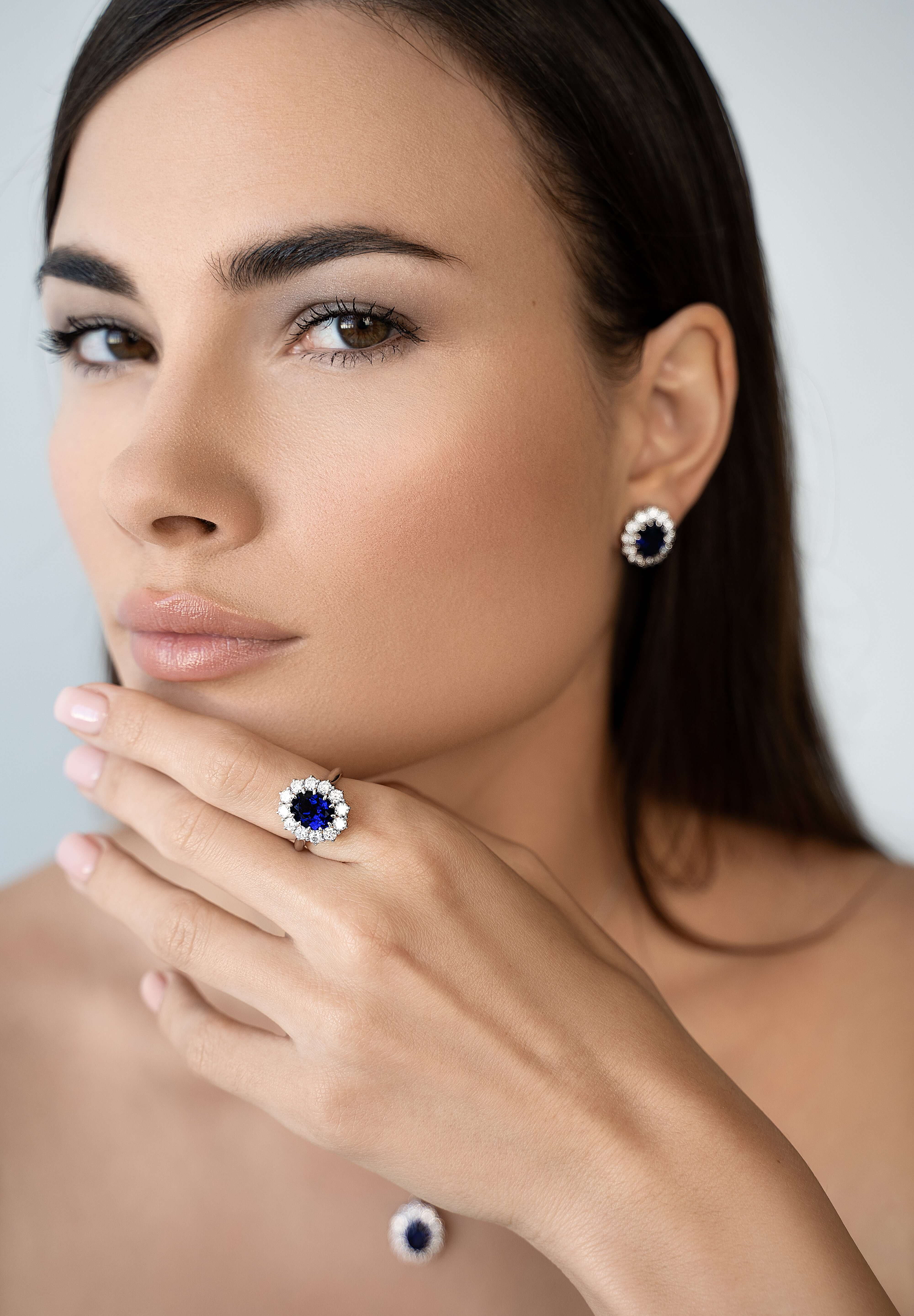 The Yahara Ring in Lab Blue Sapphire