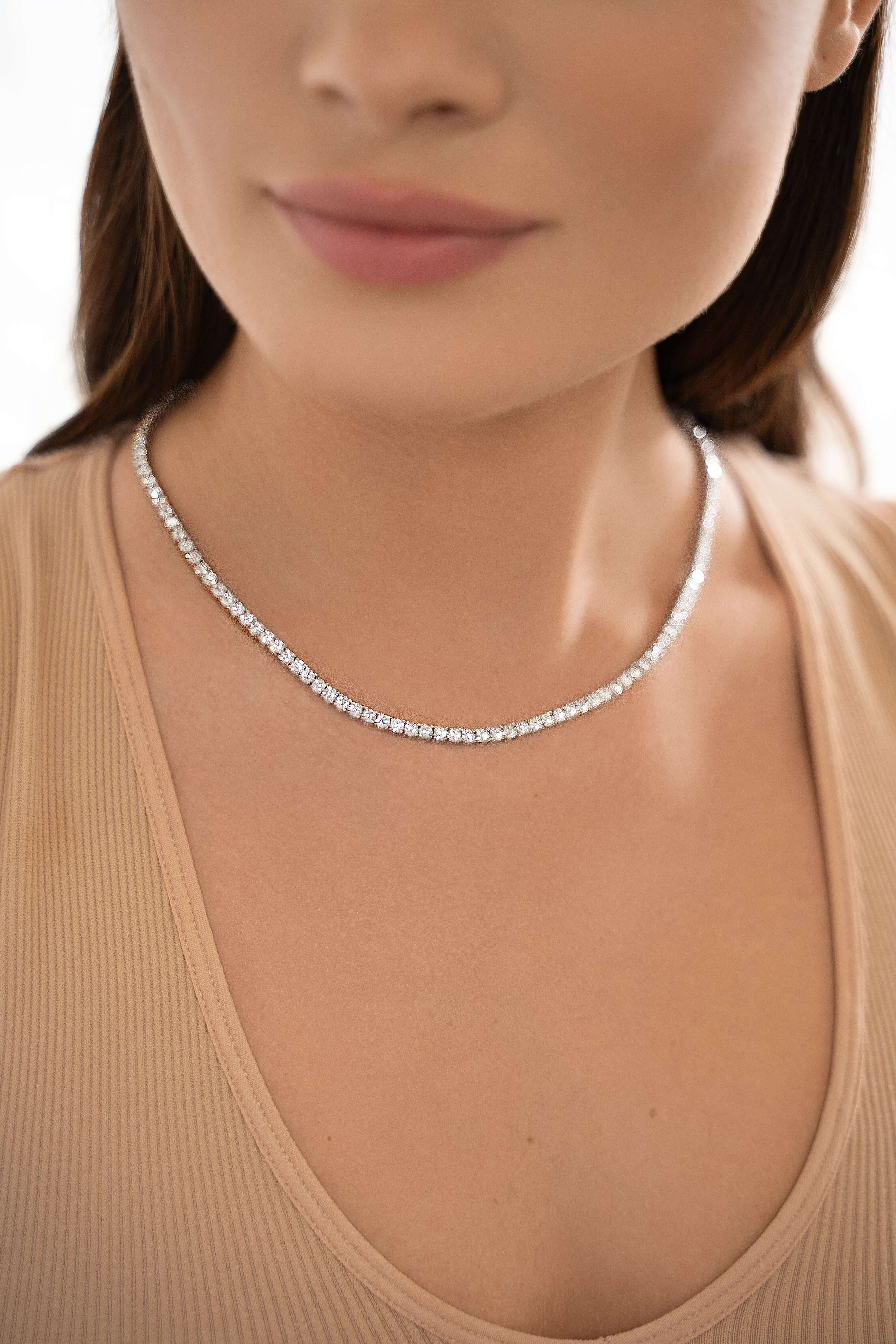 The Nazari Moissanite Necklace in Pure Sterling Silver