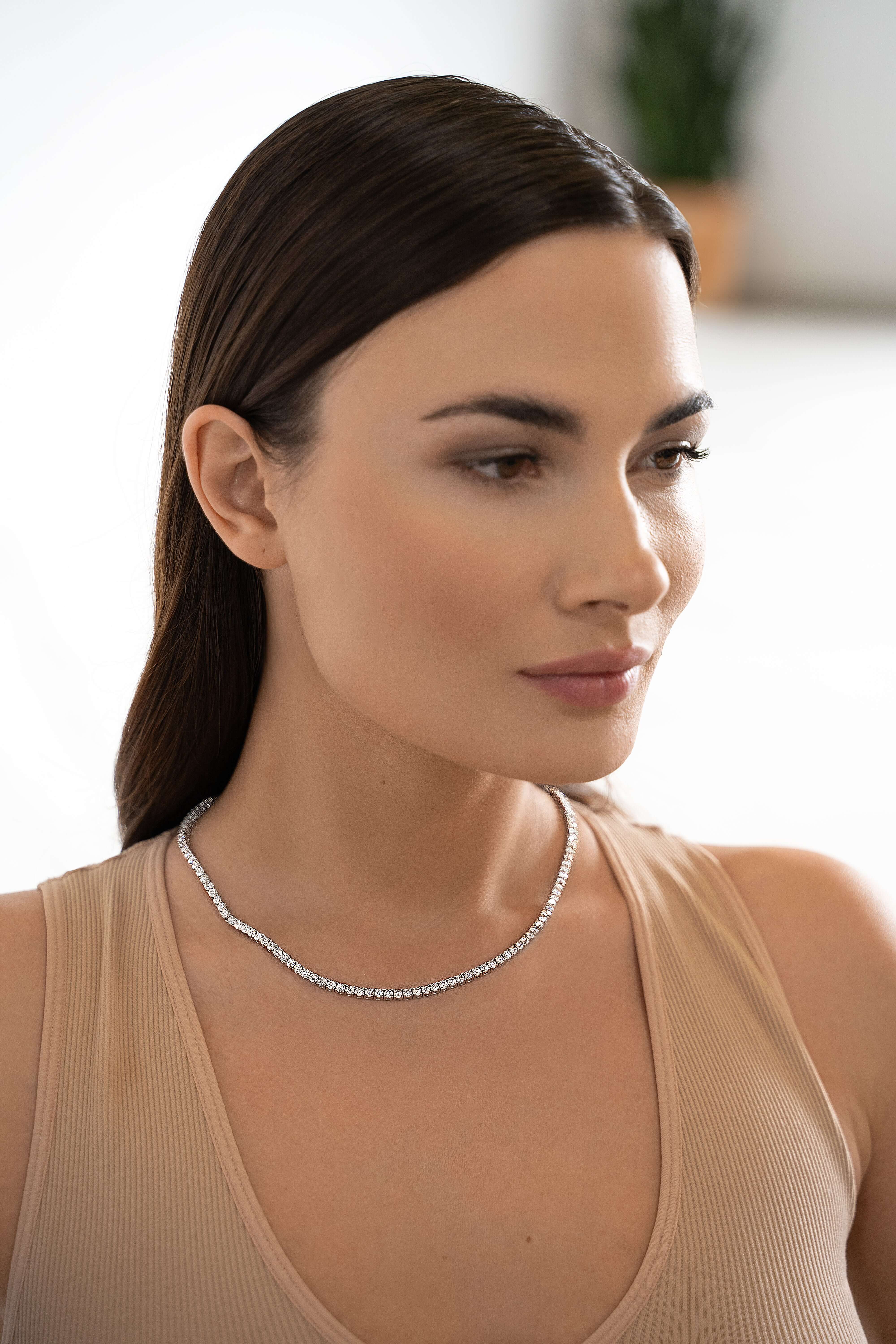 The Nazari Moissanite Necklace in Pure Sterling Silver