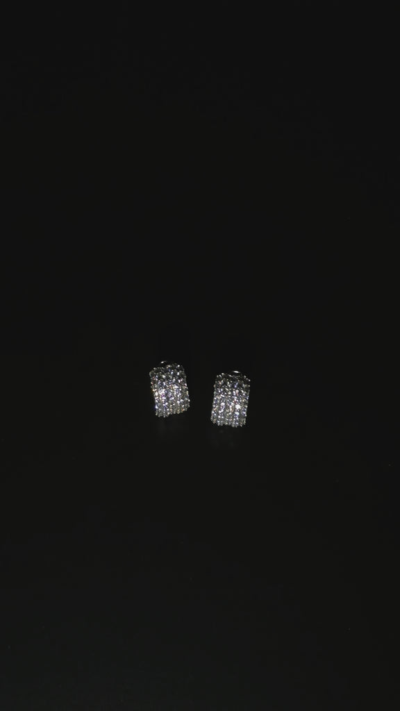 VH zirconia pavé earrings in sterling silver