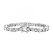 The Luxxe tenne sterling silver tennis bracelet with premium diamond simulant by Viviana Halil. 