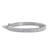The Agnes Bangle by Viviana Halil – sterling silver bracelet set with diamond simulant flawless moissanite stones.