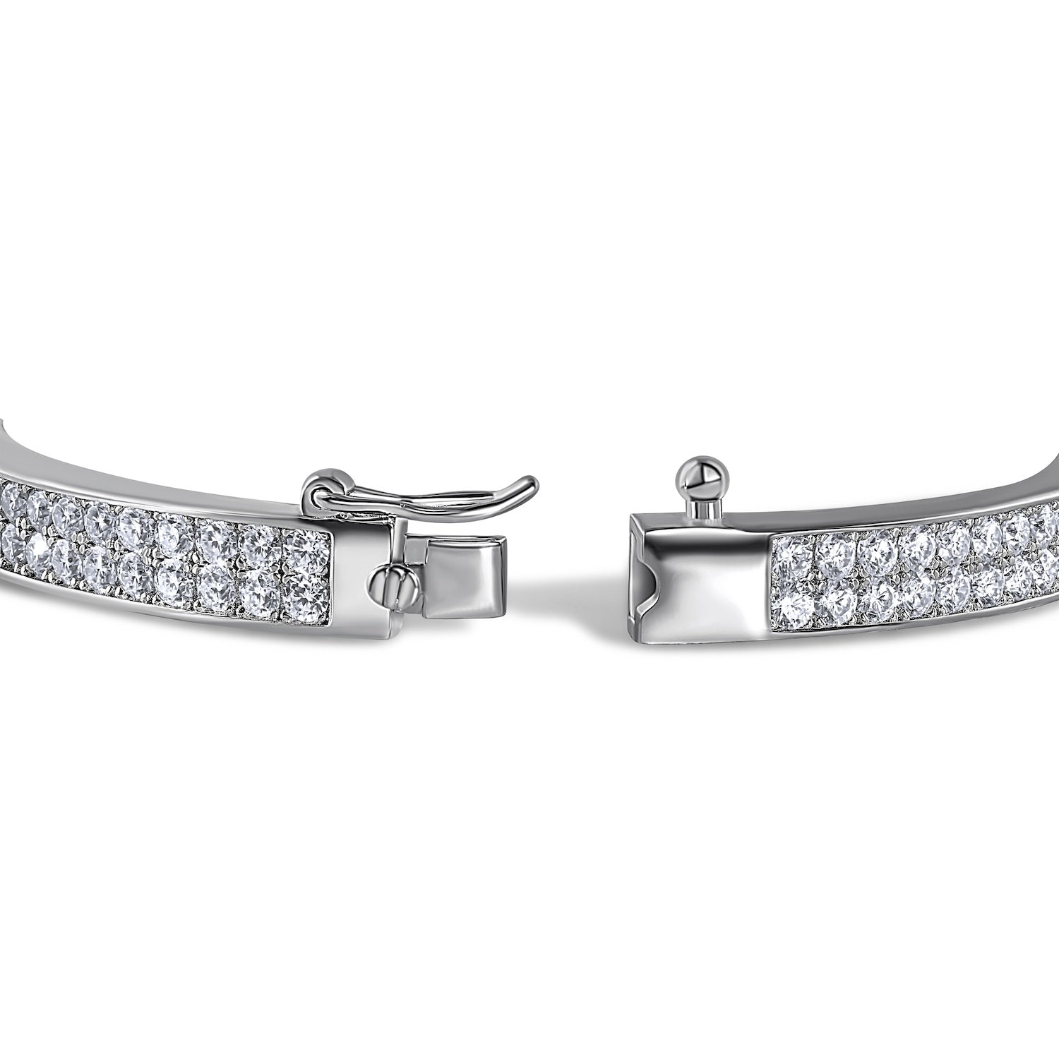 The agnes bracelet in sterling silver with diamond simulant moissanite 