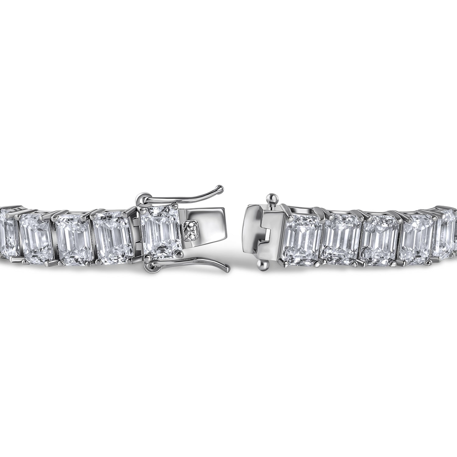 luxury gold bracelet with high carat diamond alternative stones and double safety box clasp

