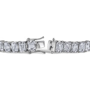 luxury gold bracelet with high carat diamond alternative stones and double safety box clasp

