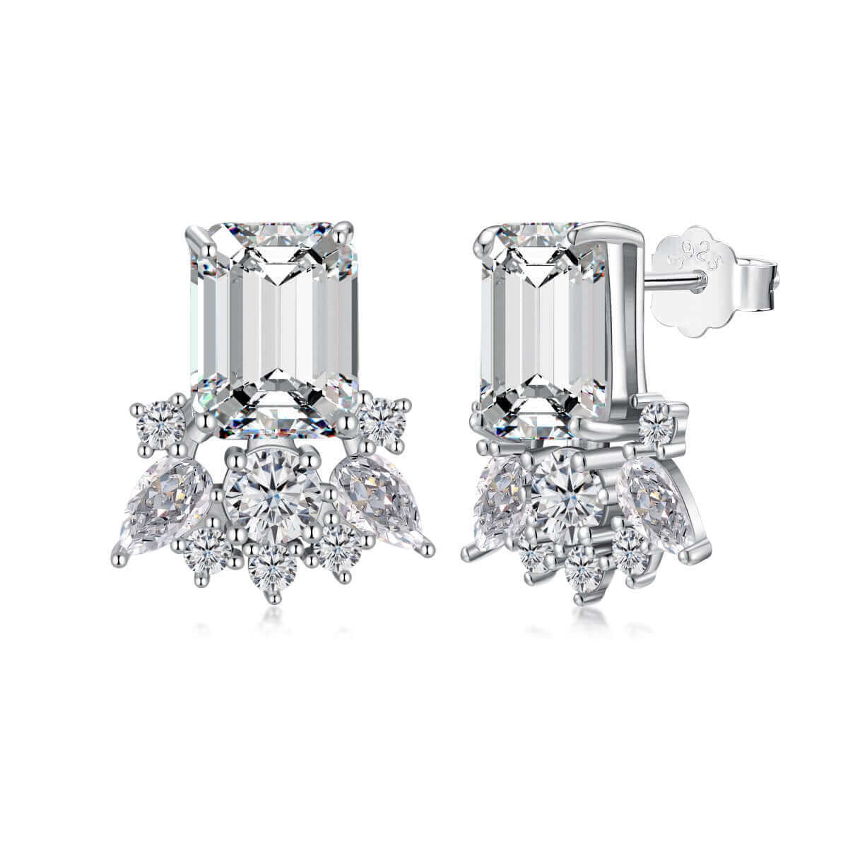 The Bella Earrings sterling silver multi cut statement jewelry by Viviana Halil