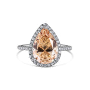 The Eloise Ring by Viviana Halil – pear cut diamond simulant ring in sterling silver.

