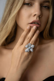 The Flower Ring VH jewelry featured in  Tatler GQ Vogue jewelry feature designed in beverly hills.
