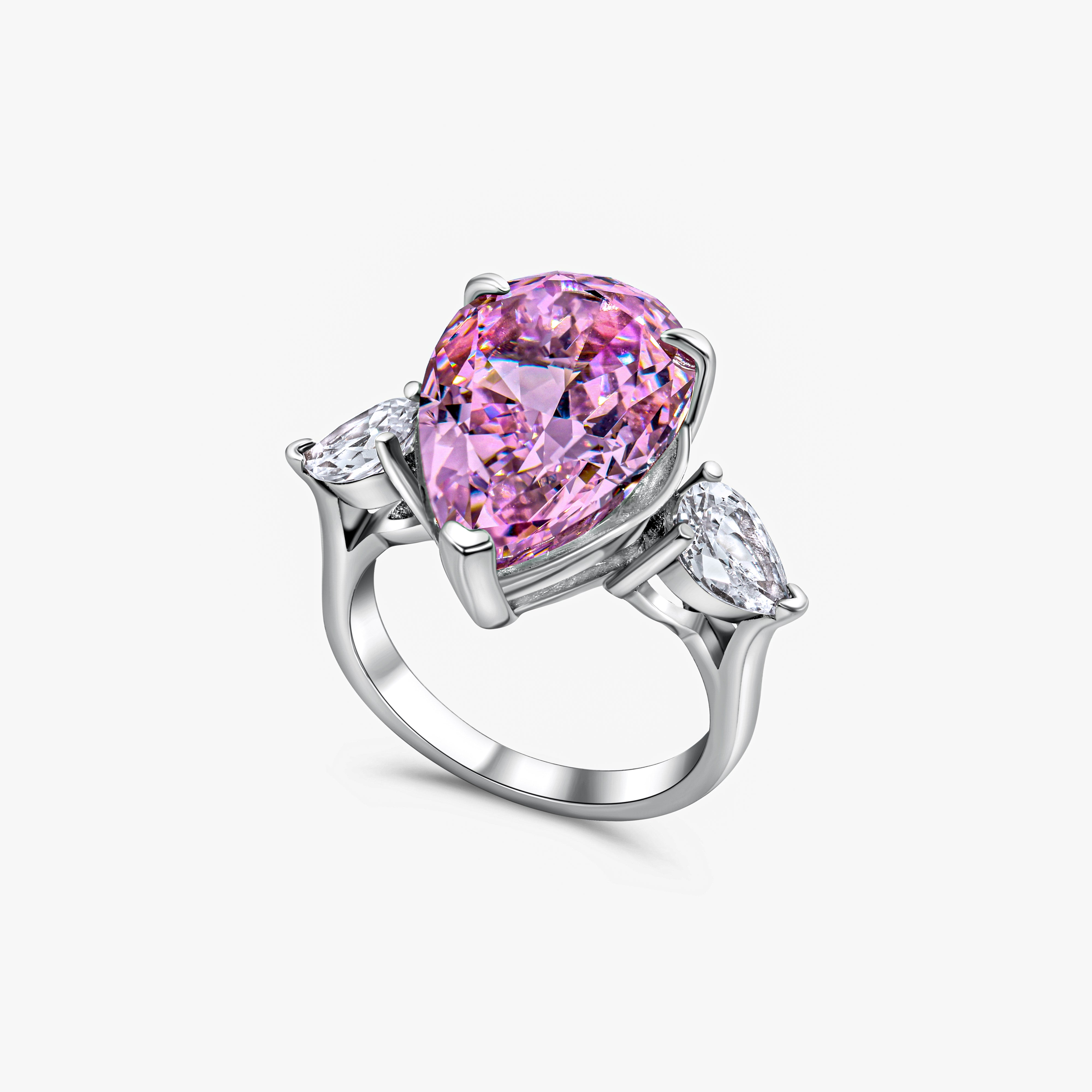 The georgina ring, bold cocktail ring diamond simulant and sterling silver by Viviana Halil
