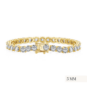Luxxe Tenné Gold Bracelet 5mm with cubic zirconia stones set on 18k gold coated sterling silver by viviana halil. 