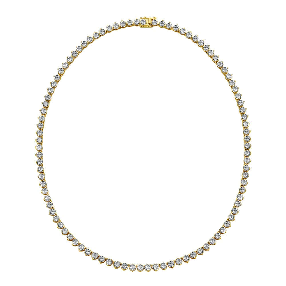 4mm gold tennis necklace with diamond simulants by Viviana Halil.