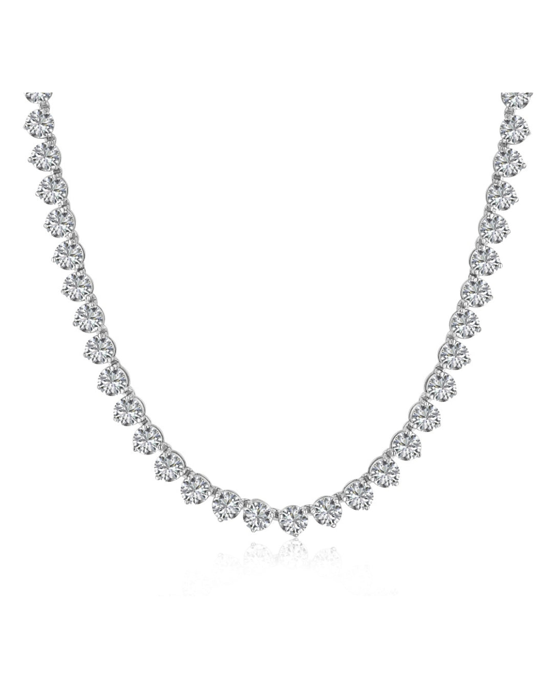 4mm tennis necklace in sterling silver with hand-set premium round VH zirconia stones by Viviana Halil.