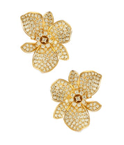 The Martha Earrings 18k gold coated sterling silver flower earrings adorned with premium zirconia stones.