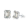 925 Sterling silver asscher cut moissanite stud earrings by Viviana Halil