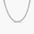 The Nazari 4-Prong Moissanite Tennis Necklace in Sterling Silver by Viviana Halil