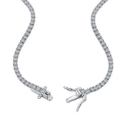The petite luxxe tenne sterling silver tennis necklace everyday luxury by viviana halil.

