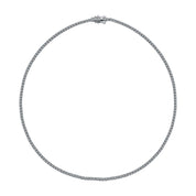 The Petite Luxxe Tenne tennis necklace in sterling silver by Viviana Halil.

