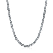 3mm sterling silver tennis necklace with diamond simulants by Viviana Halil.
