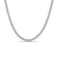 Micropavé line moissanite necklace in sterling silver with polished flat segments by Viviana Halil